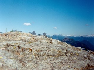 Looking north towards the Lions Ears, Mount Strachan 1995-09.